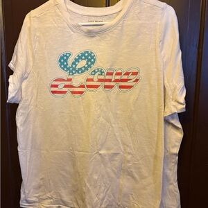 Lane Bryant White Tee with American Flag Love Graphic